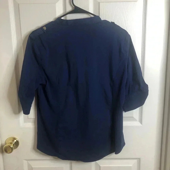 Anne Klein top-navy-sz lg - Picture 3 of 3